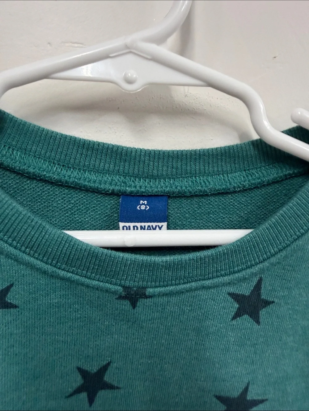 Old Navy Teal Star Print Sweatshirt M 8